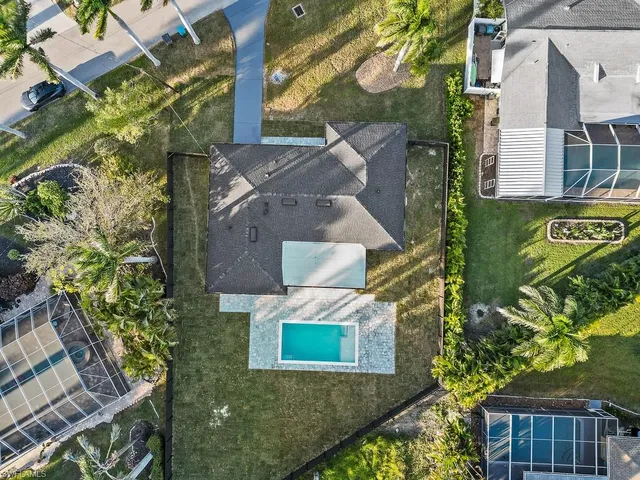 an aerial view of a house