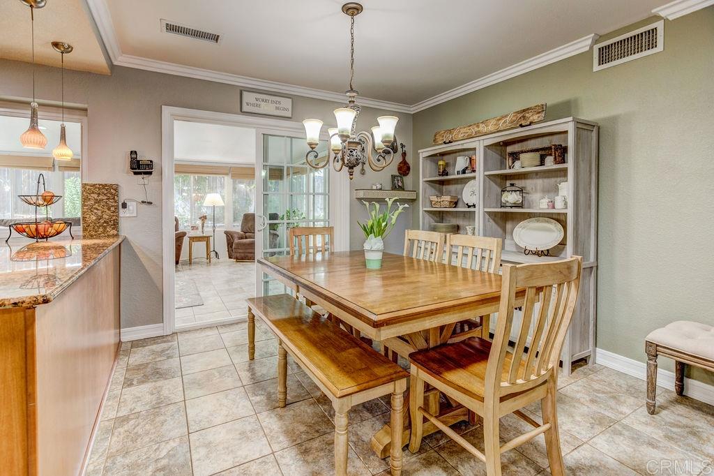 Dining area open to kitchen