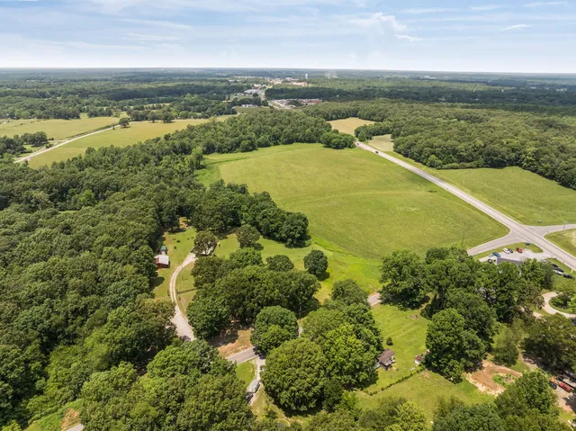 an aerial view of ocean with residential houses with outdoor space and trees