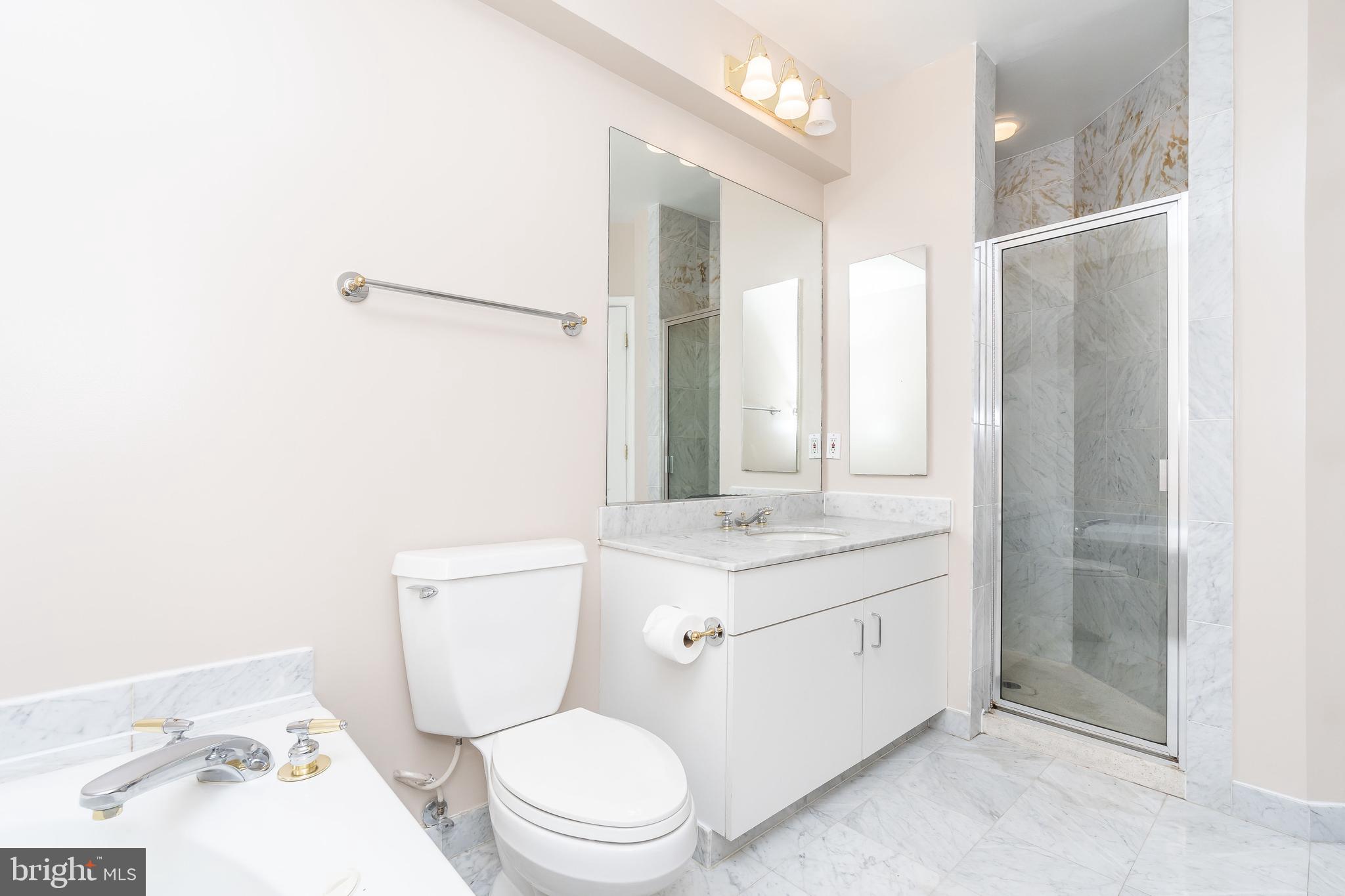 100 Harborview Drive, Unit 1908 Baltimore, MD 21230 - Photo 26 of 60 a bathroom with a toilet a sink a mirror and vanity