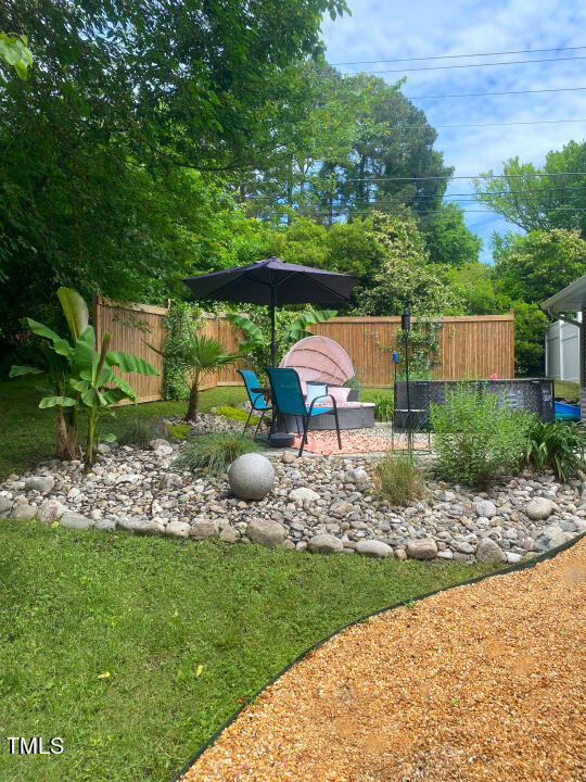 4013 Ingram Drive Raleigh, NC 27604 - Photo 17 of 29 a view of a backyard with plants and lake view