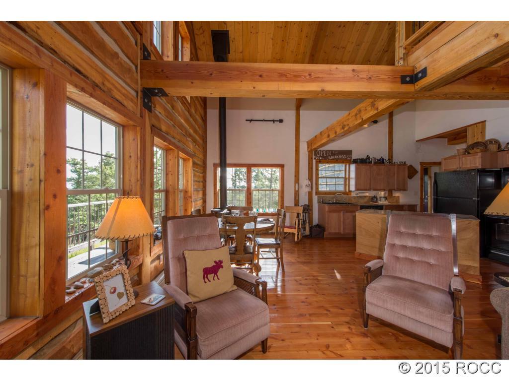 993 Bellows Road Hartsel, CO 80449 - Photo 9 of 24 a living room with furniture a fireplace and lots of windows