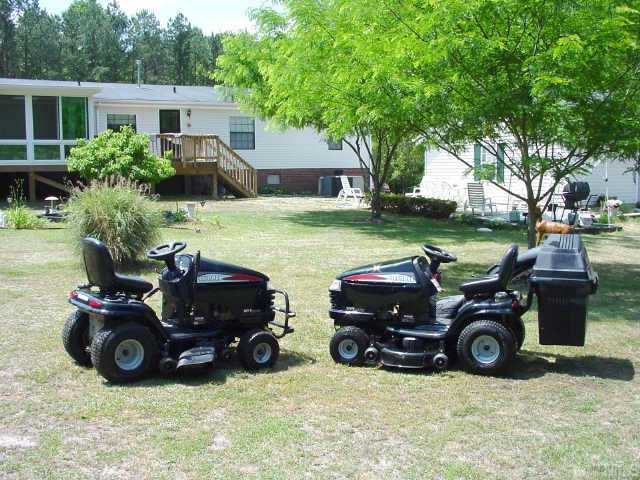 233 Hawks Road Norlina, NC 27563 - Photo 9 of 10 Relax in the backyard under shade trees; nice his/her mowers included ( 2005, 18 & 19HP mowers )