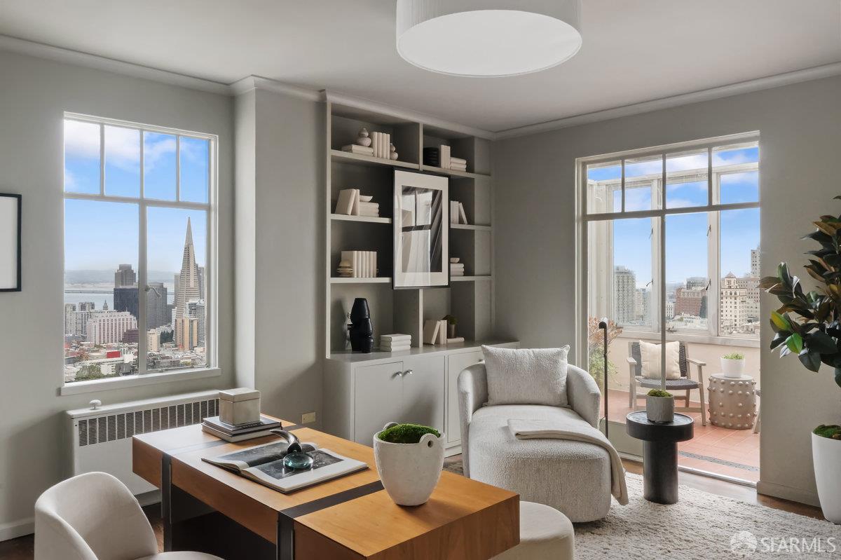 1101 Green Street, Unit 1801 San Francisco, CA 94109 - Photo 40 of 45 a living room with furniture and a window