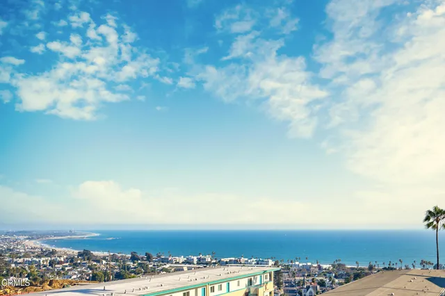 a view of a house with potted plants