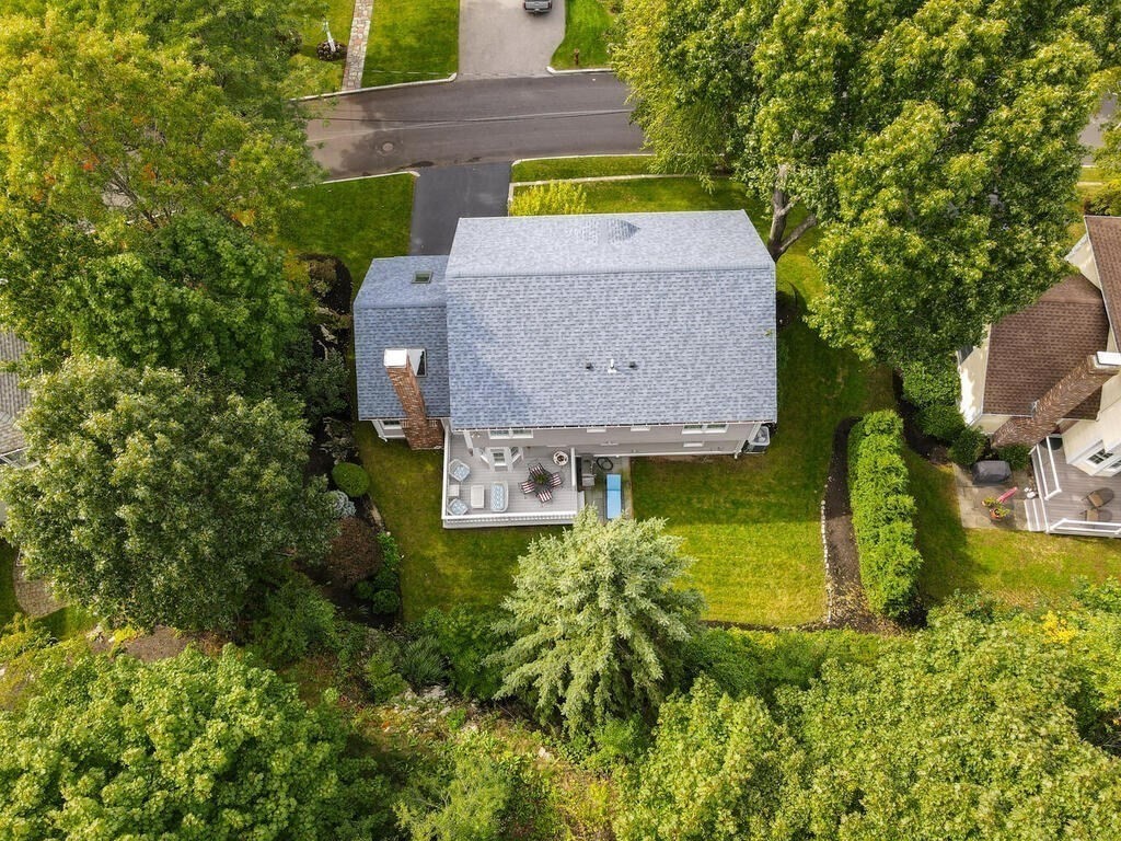 6 Wickham Road Winchester, MA 01890 - Photo 34 of 37 an aerial view of a house with swimming pool and garden