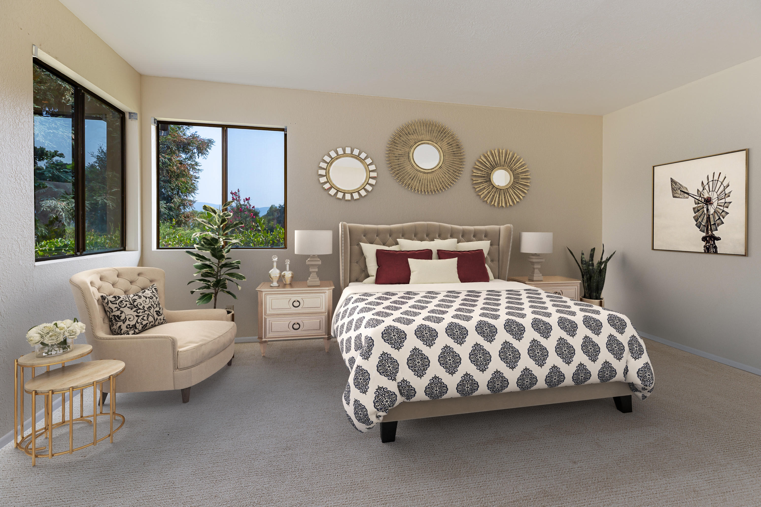 1837 Viborg Road Solvang, CA 93463 - Photo 9 of 20 a bedroom with a large bed and a large window