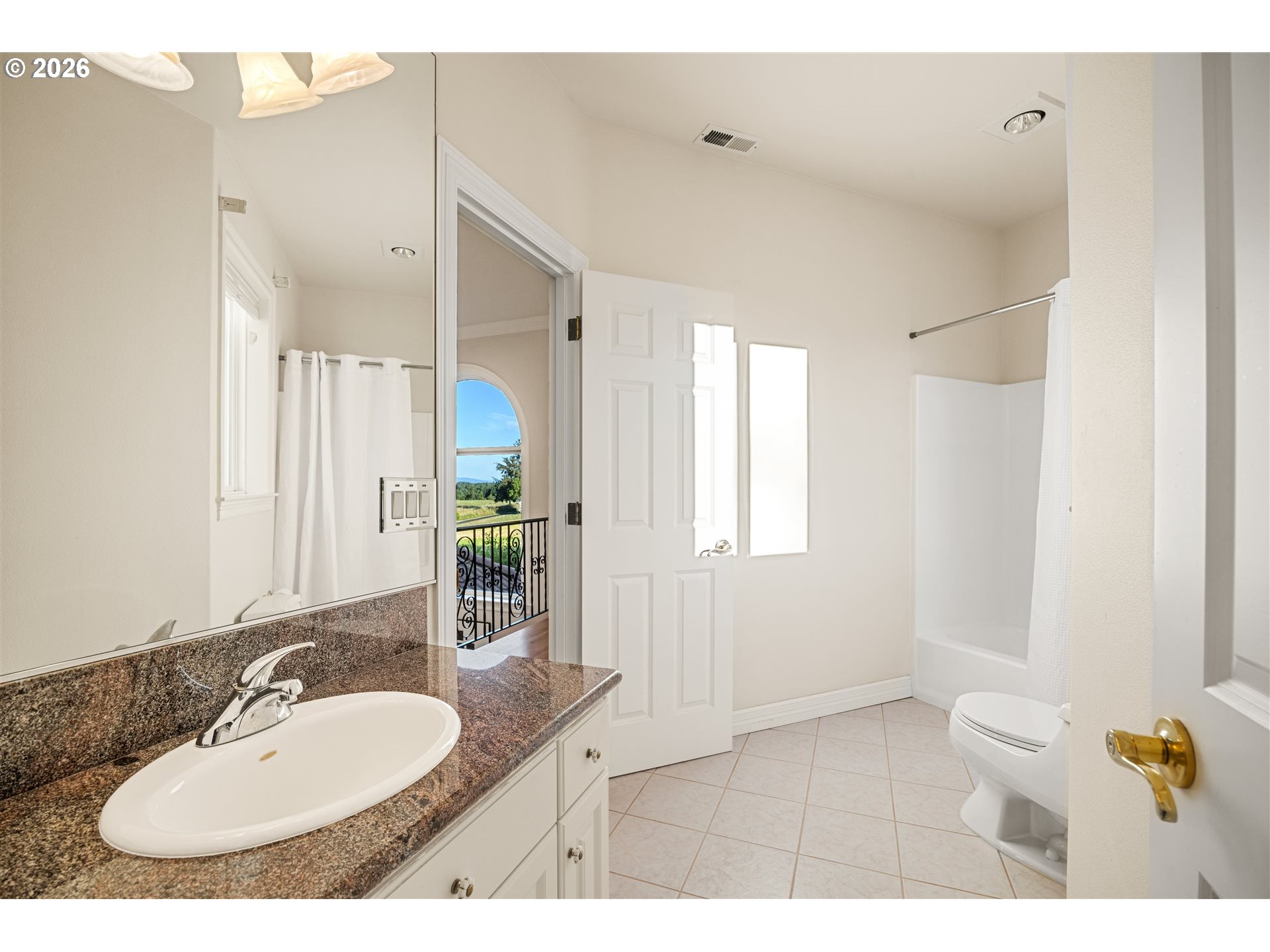 28306 Northeast 24th Avenue Ridgefield, WA 98642 - Photo 38 of 48 a bathroom with a sink double vanity granite tub shower and a mirror