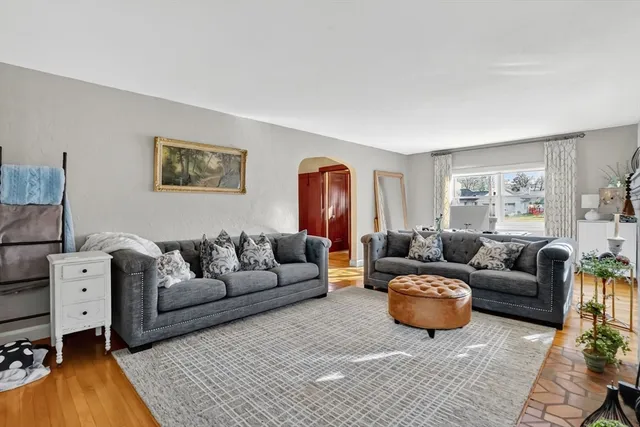 a living room with furniture