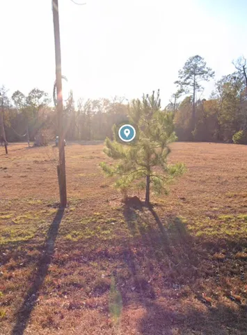 a view of a street with a yard