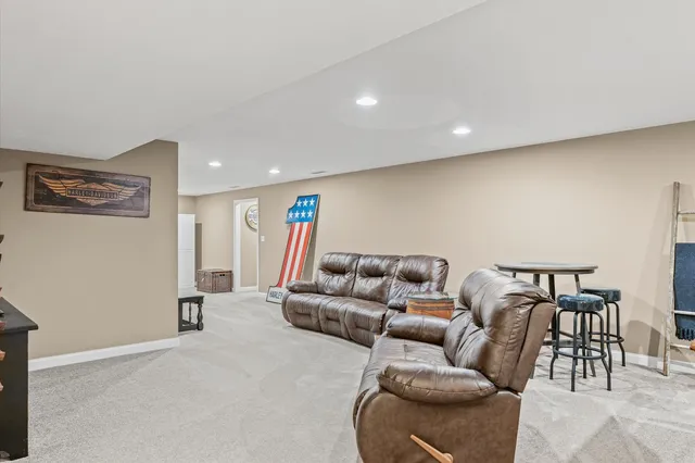 a living room with furniture and a couch