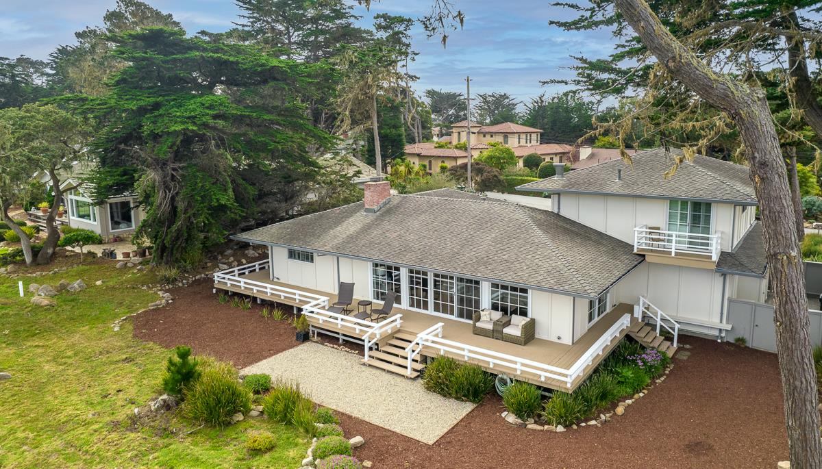 2972 Cormorant Road Pebble Beach, CA 93953 - Photo 23 of 26 an aerial view of a house with swimming pool garden and patio