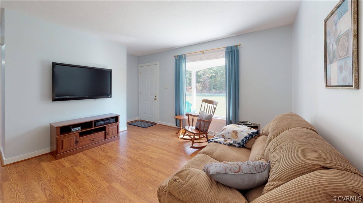 Living room view of front door