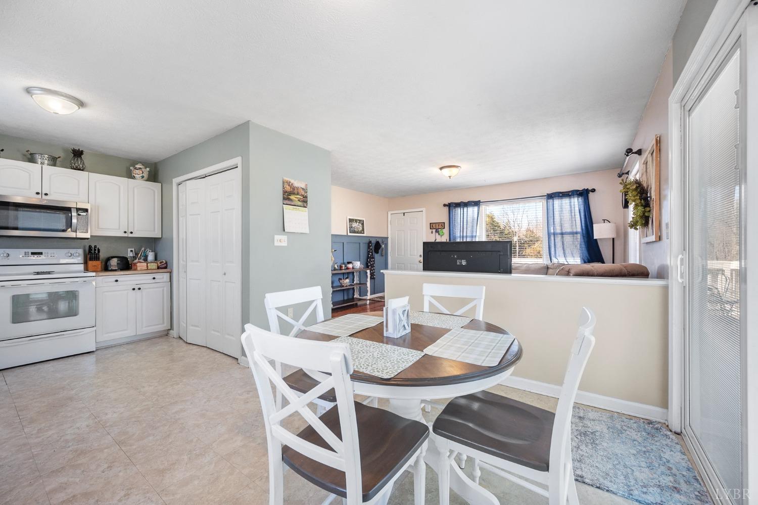 360 Webster Drive Concord, VA 24538 - Photo 11 of 36 a kitchen with stainless steel appliances kitchen island granite countertop a dining table chairs and a refrigerator