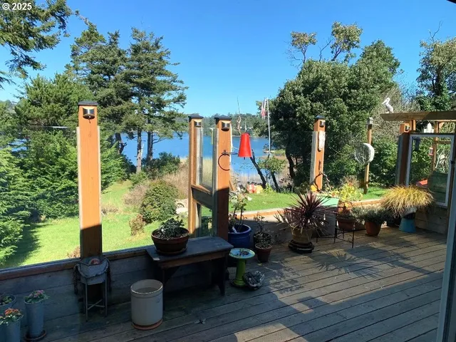 a view of outdoor space with seating