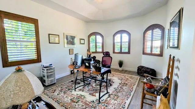a view of a livingroom with furniture