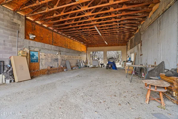 a view of a room with storage