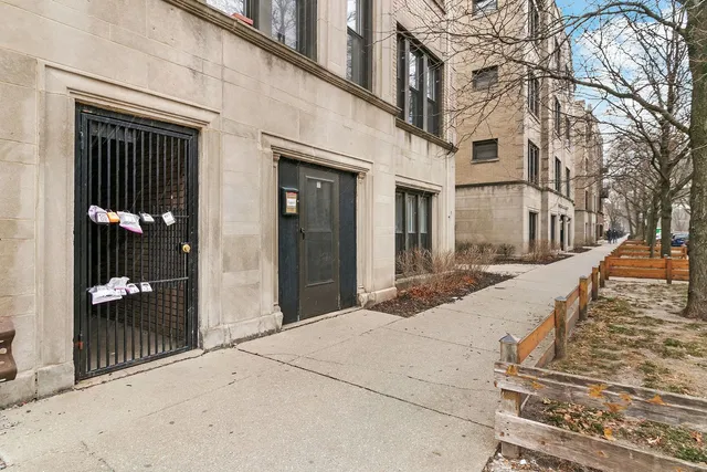 a view of a building with entryway