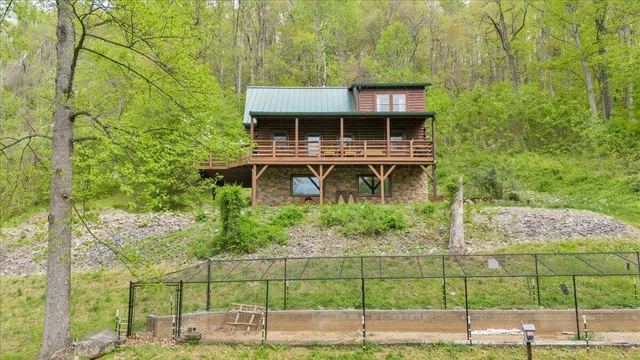 a view of a lush green hillside and a mountain