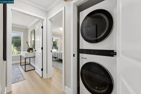 a bedroom with a bed and a closet