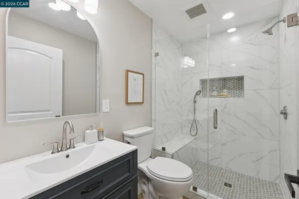 a small space with a shower