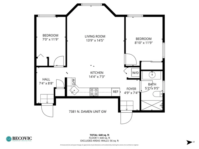 $1,850 | 7381 North Damen Avenue, Unit GW, Chicago, IL 60645