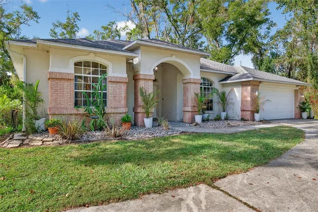 a view of a house with back yard