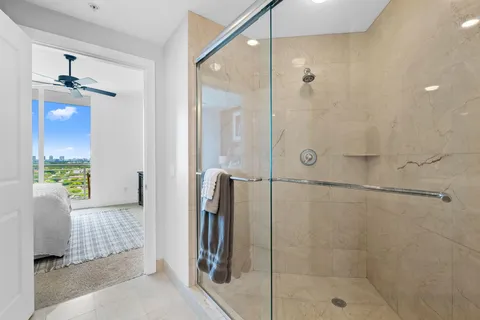 a bathroom with a shower