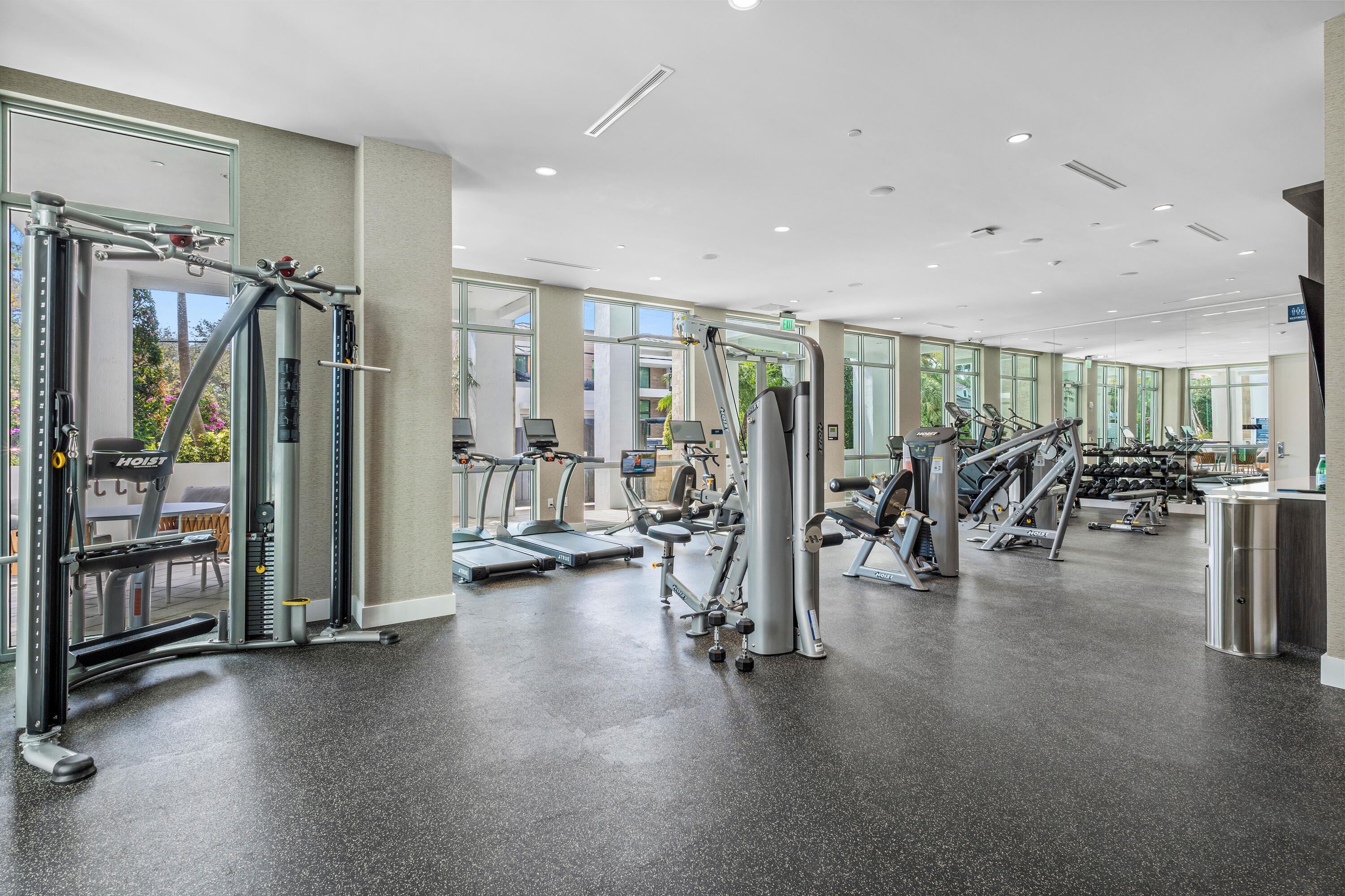 495 East Royal Palm Road, Unit 402 Boca Raton, FL 33432 - Photo 47 of 63 a view of a room with gym equipment and large mirror