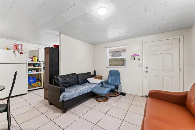 a workspace with furniture and window