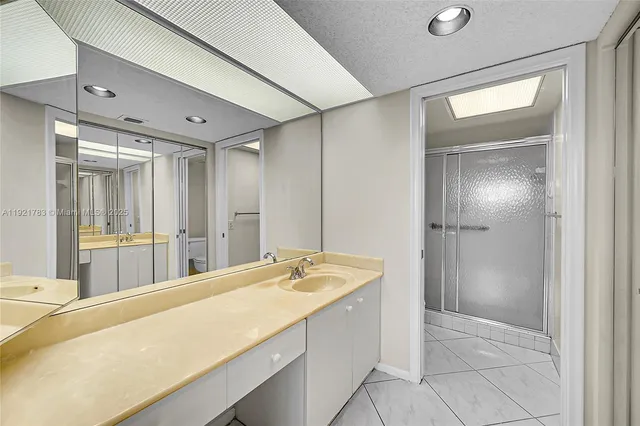 a bathroom with a shower