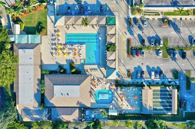 an aerial view of a residential houses