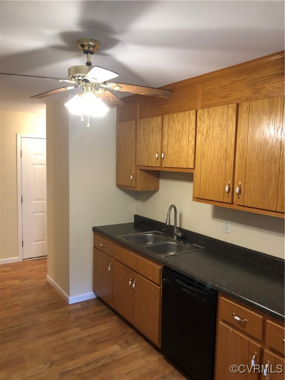 13606 Halifax Road Richmond, VA 23238 - Photo 27 of 50 Kitchen featuring dishwasher, a ceiling fan, brown