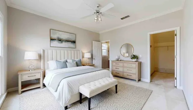 a view of a small yard from a balcony