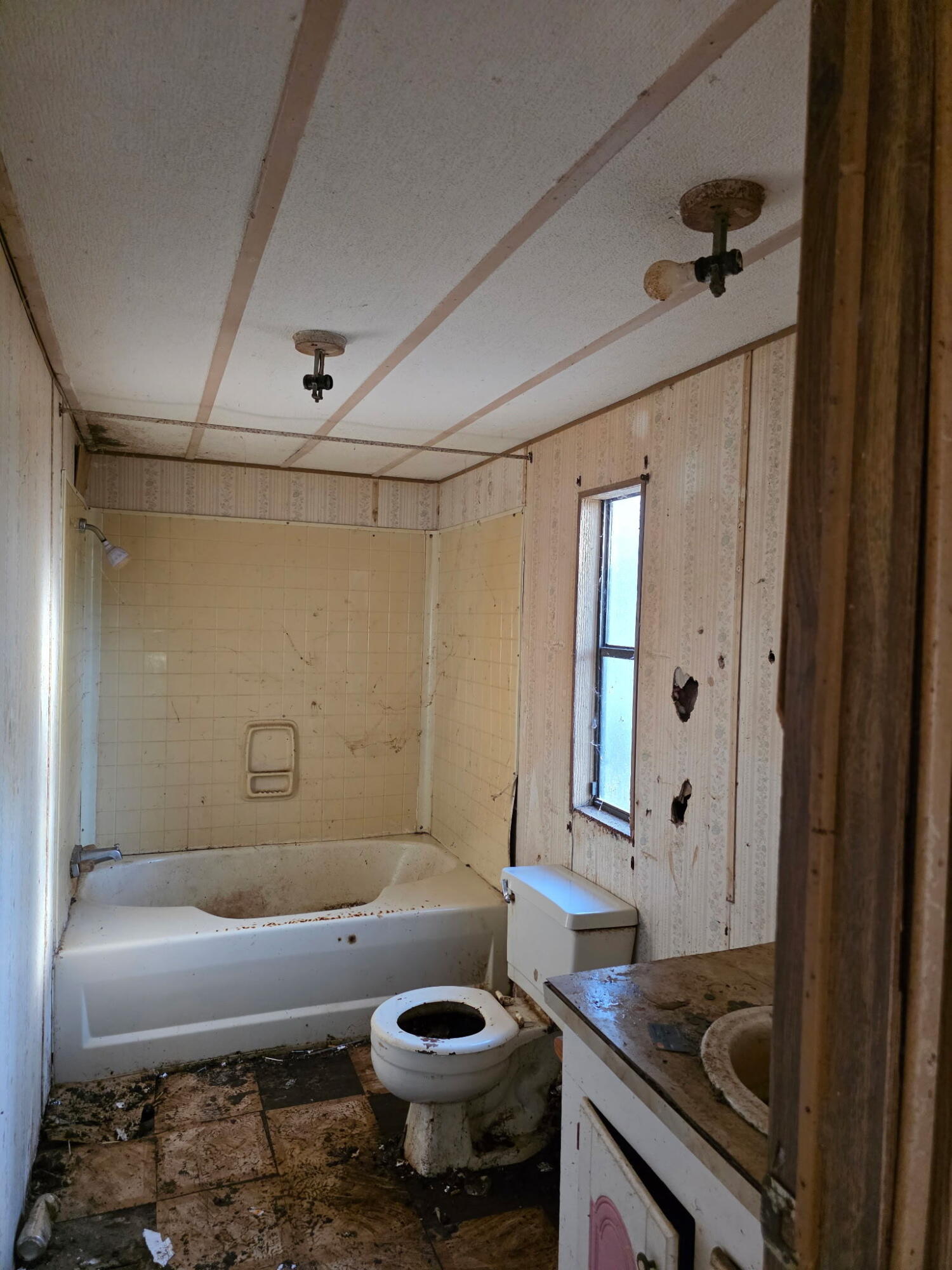 4977 Douglas Ferry Road Caryville, FL 32427 - Photo 13 of 16 a bathroom with a granite countertop toilet sink and mirror