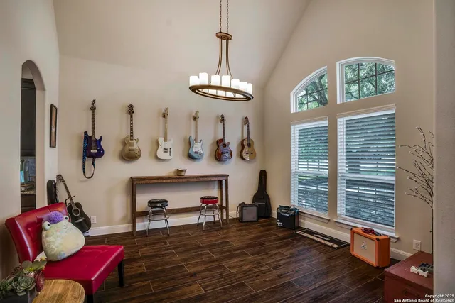 a living room with furniture