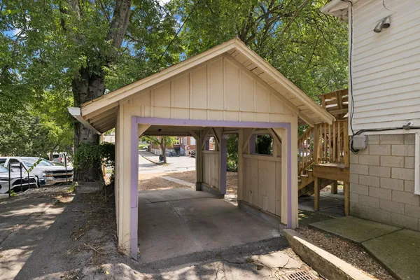 a view of a house with a porch