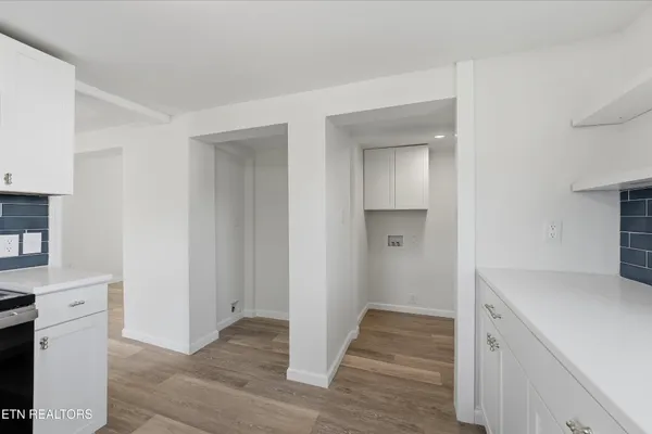 a view of storage and utility room in empty room