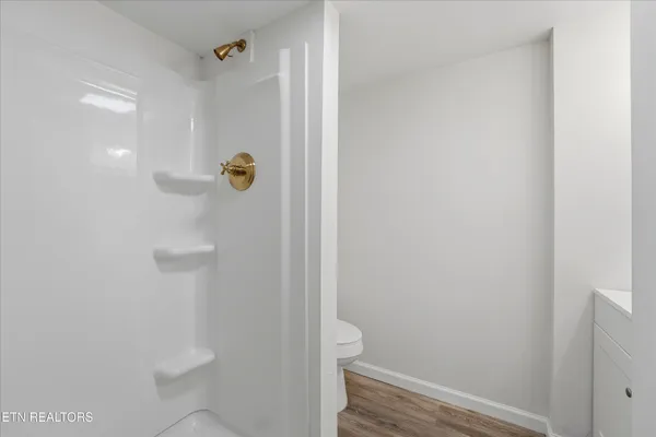 a bathroom with a shower
