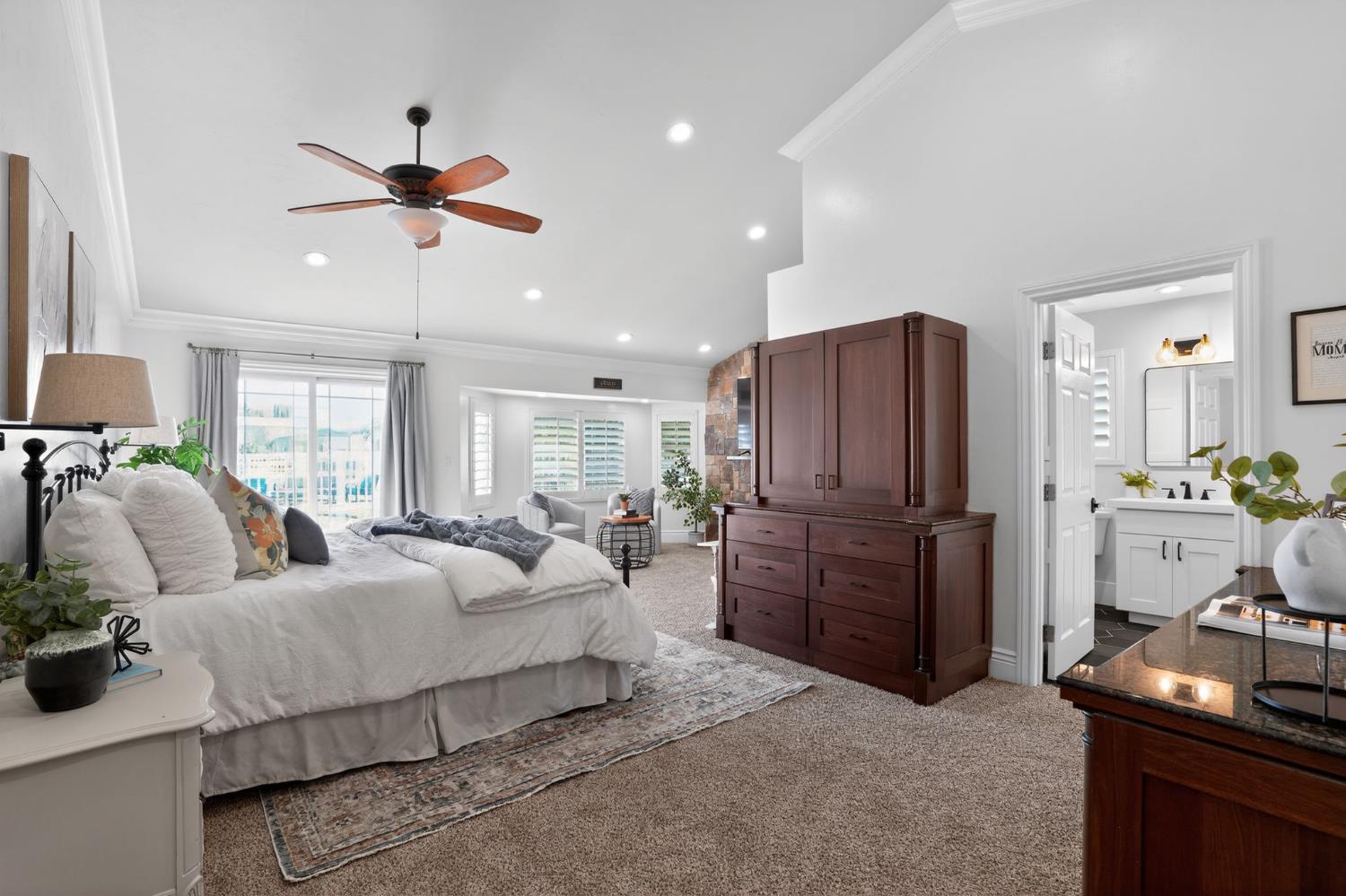 34672 Bernard Road Tracy, CA 95377 - Photo 28 of 75 Primary Bedroom Suite offers sitting room, fireplace & outside access