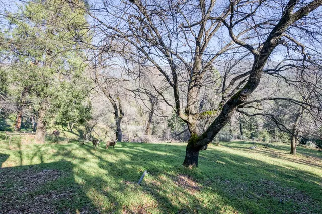 a view of porch with wooden floor