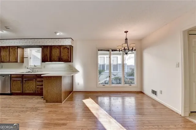 an entryway with fireplace