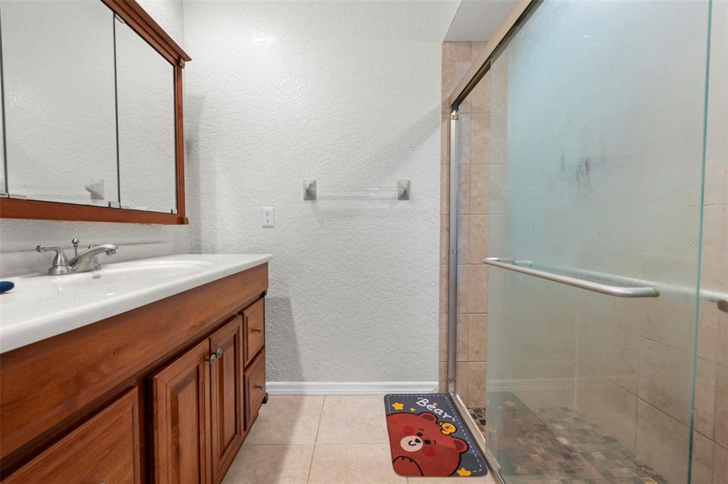 14207 Cornewall Lane Spring Hill, FL 34609 - Photo 47 of 63 a bathroom with a sink and a shower