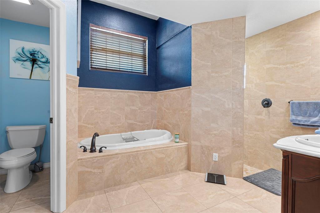 14207 Cornewall Lane Spring Hill, FL 34609 - Photo 50 of 63 a bathroom with a sink a toilet and shower