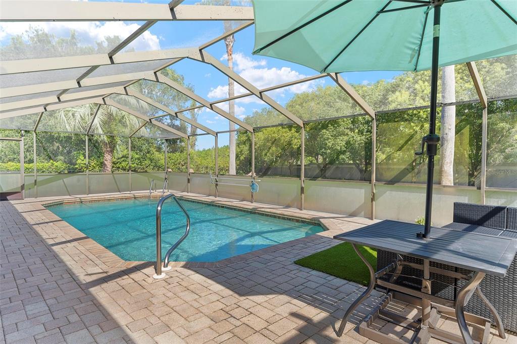 14207 Cornewall Lane Spring Hill, FL 34609 - Photo 59 of 63 a patio with a yard table and chairs