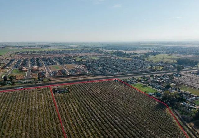 a view of a lake with a city view