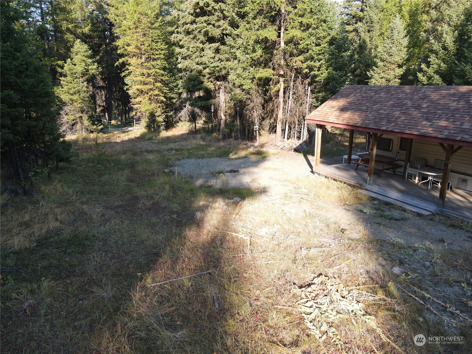 5 Prior Loop Road Oroville, WA 98844 - Photo 5 of 34 a view of a backyard with large trees