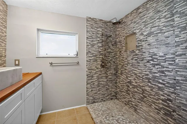a bathroom with a shower