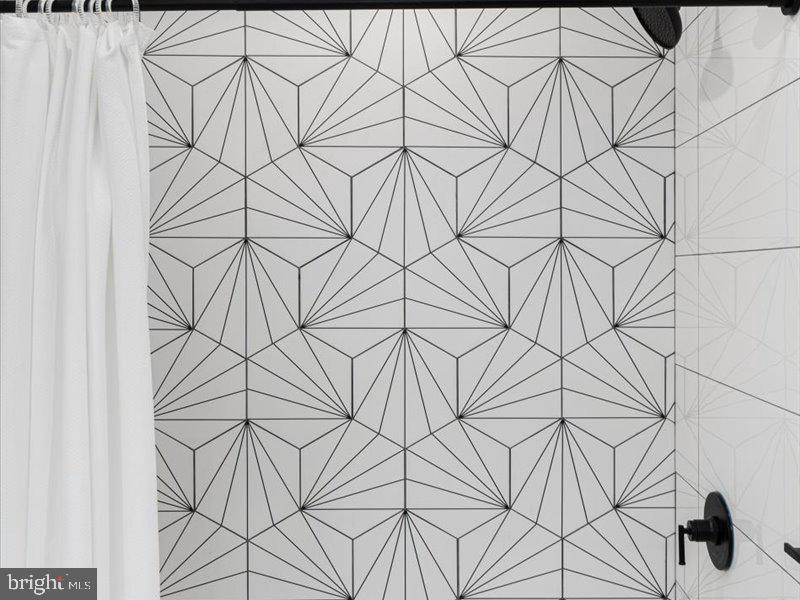 1645 Normal Avenue Baltimore, MD 21213 - Photo 33 of 53 a bathroom with a sink and a shower curtain