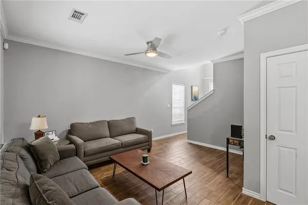 a living room with furniture